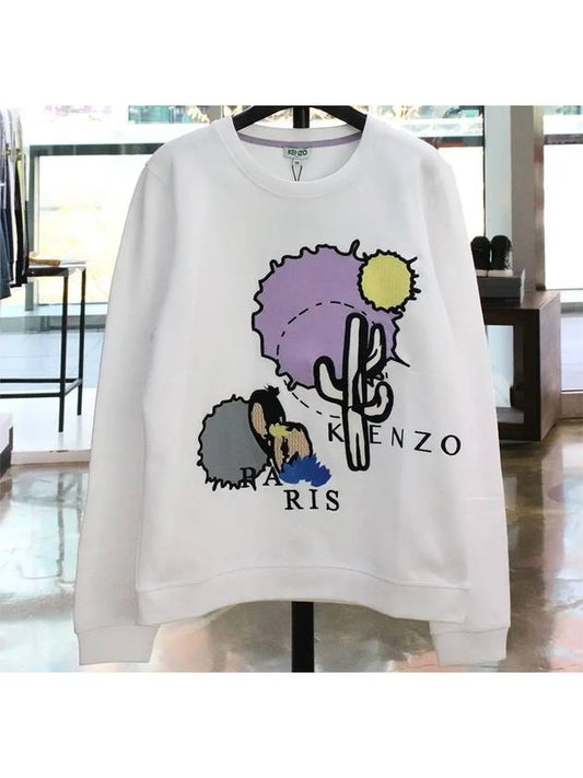 Cactus Sweatshirt F652SW799950 White - KENZO - BALAAN 2