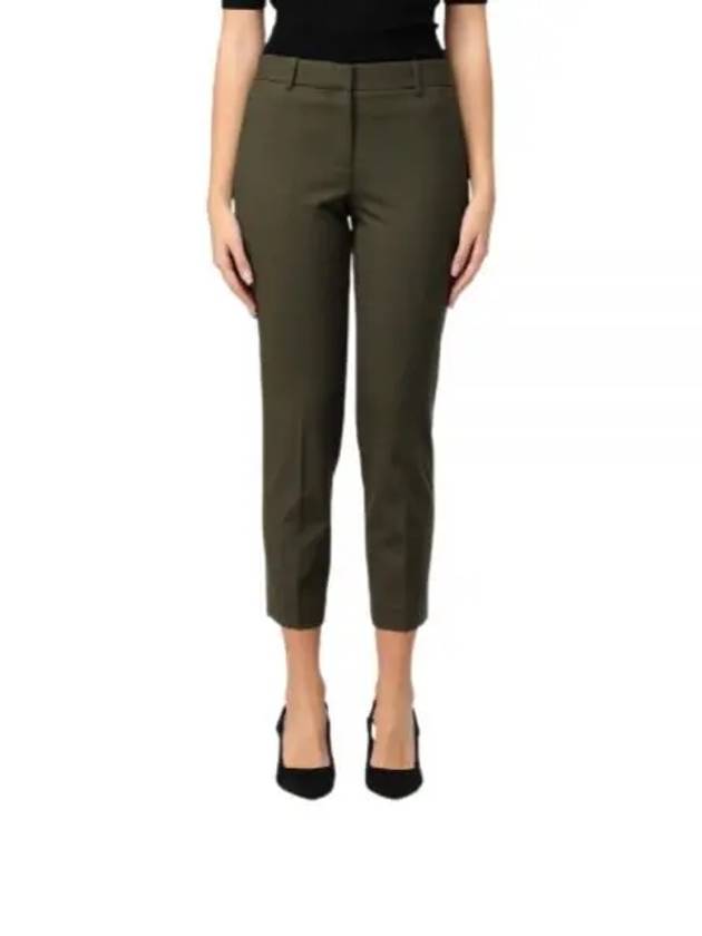 Women's Good Wool Treeca Crop Pants Dark Green - THEORY - BALAAN 2