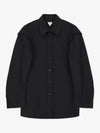 Regular Fit Cotton Twill Long Sleeve Shirt Dark Knight - BOTTEGA VENETA - BALAAN 2