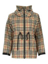 Logo Tape Vintage Check Hooded Jacket Archive Beige - BURBERRY - BALAAN 3