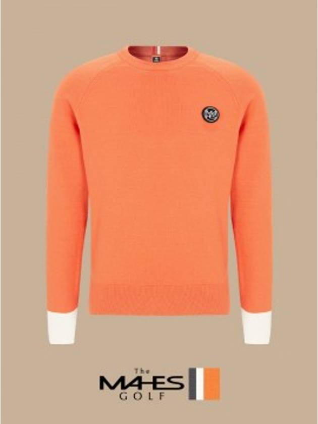 Logo Knit Sweater Orange Orange Label Homme Coral Orange Swing Knit GN30323 - MAHES - BALAAN 1