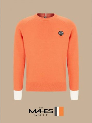 Logo Knit Sweater Orange Orange Label Homme Coral Orange Swing Knit GN30323 - MAHES - BALAAN 1