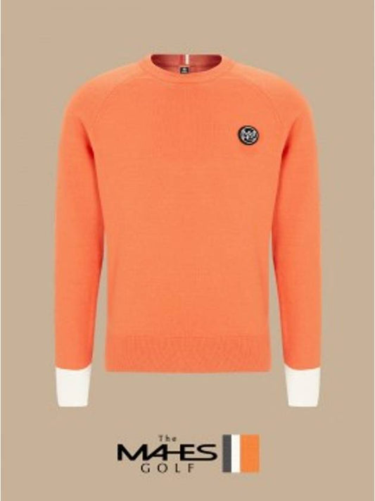 Logo Knit Sweater Orange Orange Label Homme Coral Orange Swing Knit GN30323 - MAHES - BALAAN 1