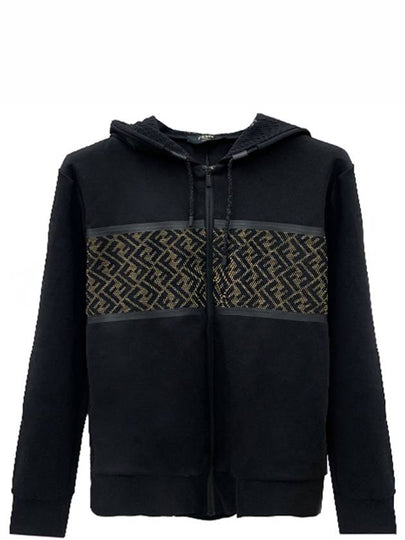 FF Logo Zip Up Hoodie Black - FENDI - BALAAN 2