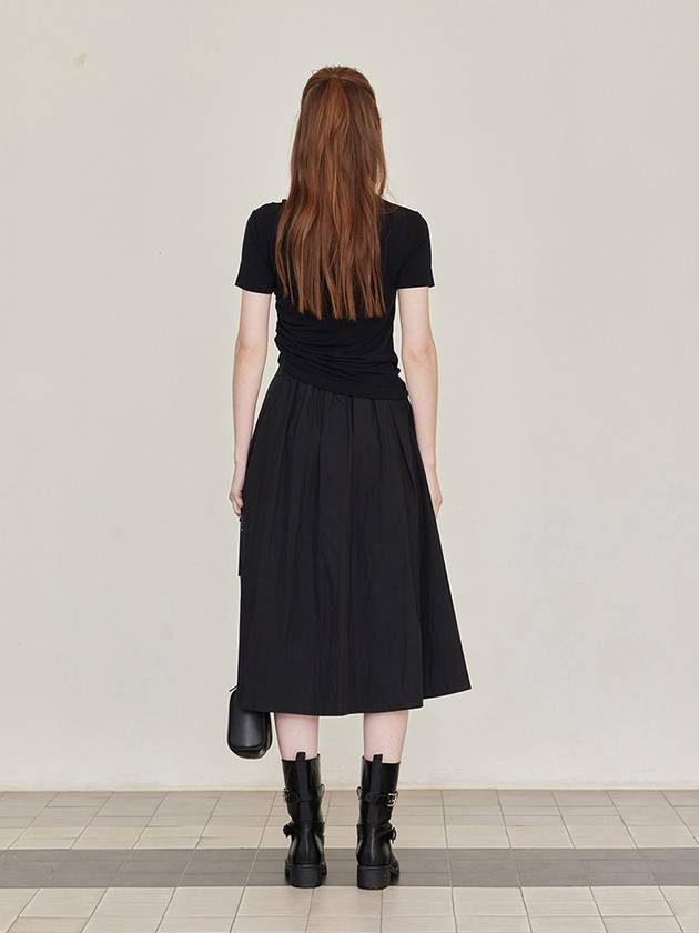 Pleated Banding Long Skirt Black - LESEIZIEME - BALAAN 7