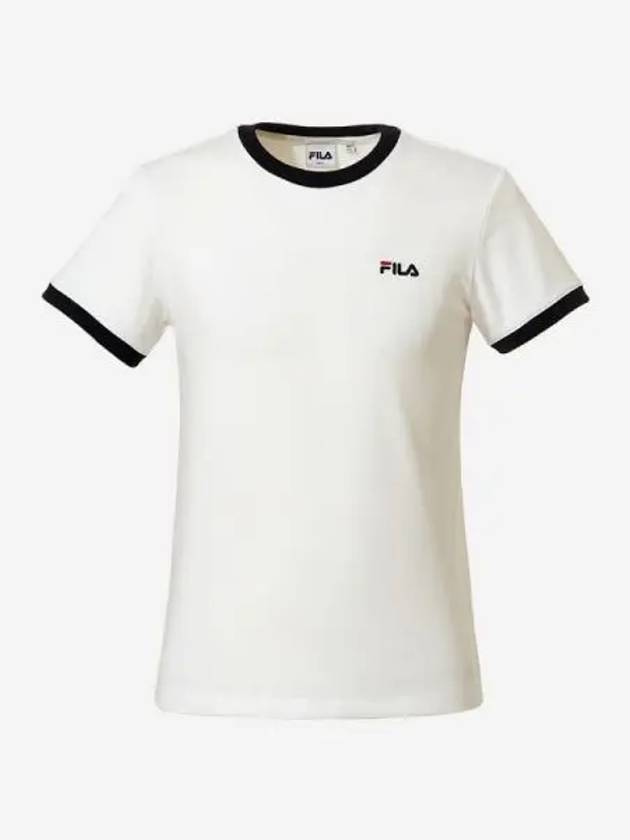 Women s Basic Linear Ringer Shorts Sleeve T Shirt OWH - FILA - BALAAN 1