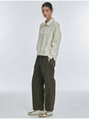 One Tuck wide banding pants Khaki - MANAVIS7 - BALAAN 3