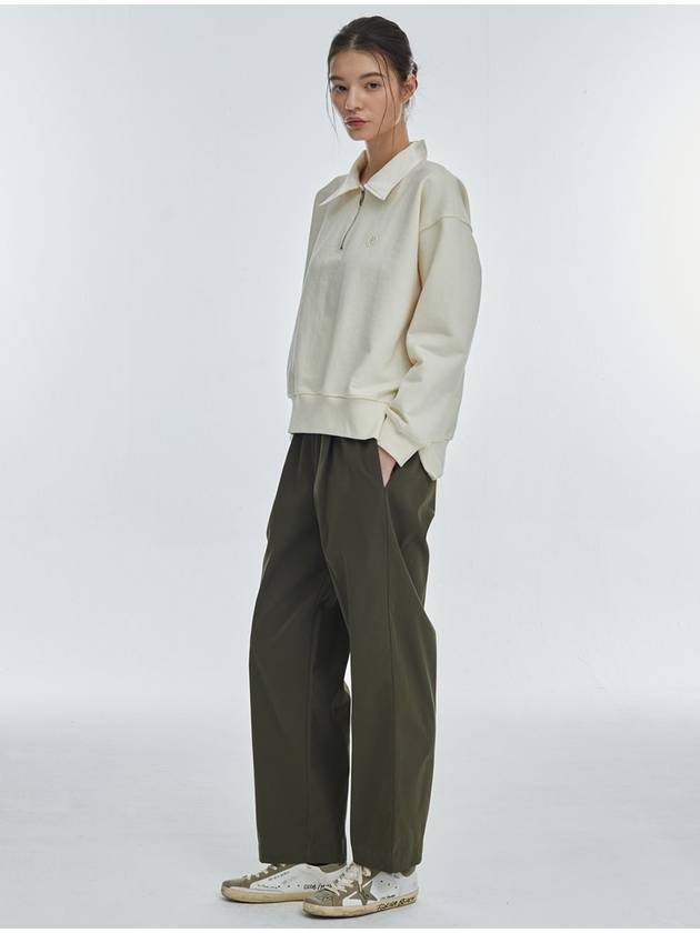 One Tuck wide banding pants Khaki - MANAVIS7 - BALAAN 3