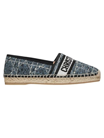 Granville Cannage Tweed Espadrille Denim Blue - DIOR - BALAAN 1