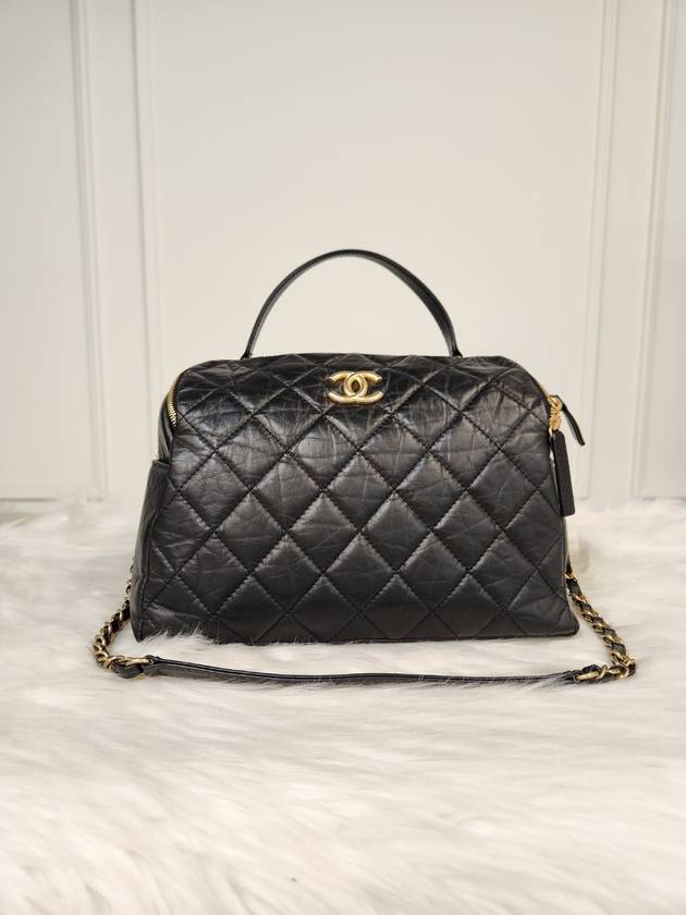 Women s Bowling Bag Top Handle Black AS3740 Condition - CHANEL - BALAAN 3