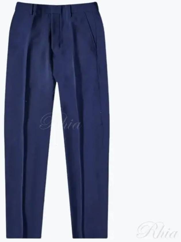 Cigarette Fit Wool Straight Pants Blue - AMI - BALAAN 2