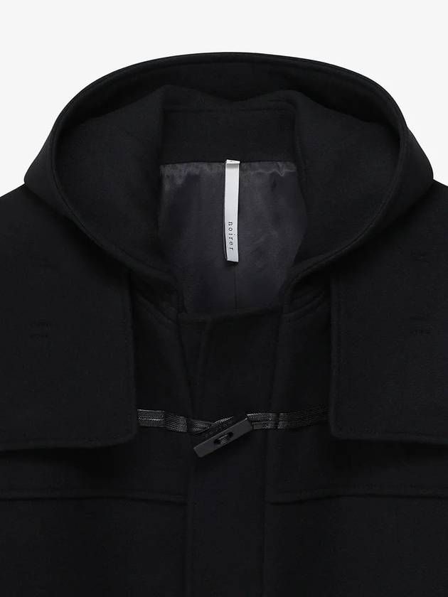 Overfit Hooded Duffel Coat Black - NOIRER FOR WOMEN - BALAAN 7