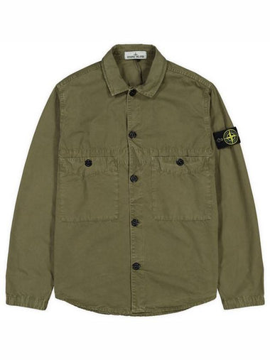 Men's Wappen Two Pocket Overfit Long Sleeve Shirt Khaki - STONE ISLAND - BALAAN 1