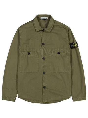 Men's Wappen Two Pocket Overfit Long Sleeve Shirt Khaki - STONE ISLAND - BALAAN 1