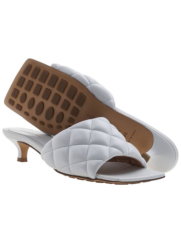 Padded Sandal Heels Optic White - BOTTEGA VENETA - BALAAN.