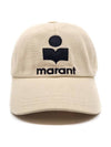 Isabel Marant Tyrone Logo Hat Ecru CQ001XFA SS A1C09A ECBK - ISABEL MARANT ETOILE - BALAAN 1