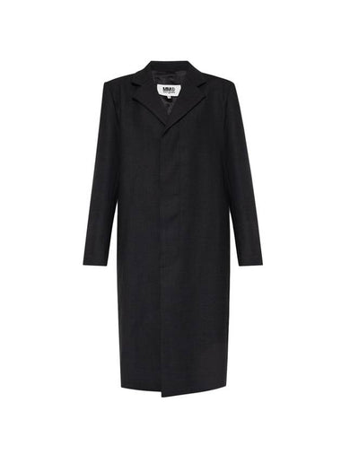 Cut-Out Detail Long Single Coat Dark Grey - MAISON MARGIELA - BALAAN 1