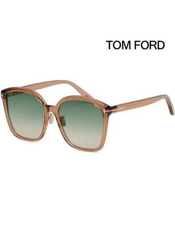 Sunglasses TF1054K 45P Transparent Brown Overfit Horn rimmed Square Asian Fit - TOM FORD - BALAAN 1