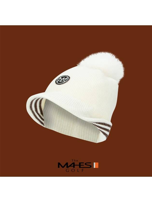 Logo bucket hat ivory orange label angora fur bell beanie cap EC00725 - MAHES - BALAAN 2