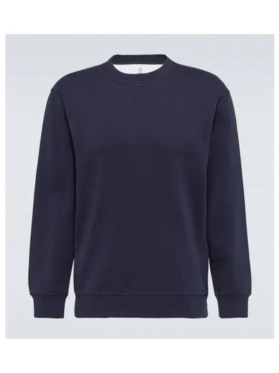 Cotton Jersey Sweatshirt Navy - BRUNELLO CUCINELLI - BALAAN 2