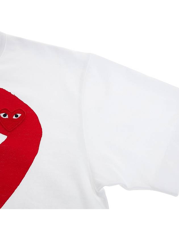 Men s Big Heart Short Sleeve T Shirt AZ P1T026 051 WHITE - COMME DES GARCONS - BALAAN 4