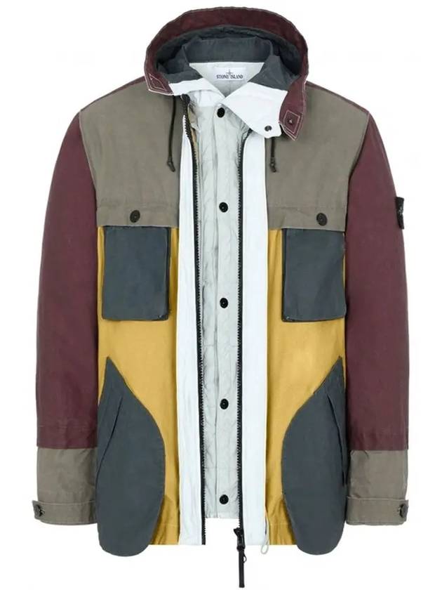 Men's Tela Placcata Wappen Patch Color Pocket Hooded Jacket - STONE ISLAND - BALAAN 5