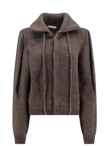 Snap Button Alpaca Blend Cardigan Grey - LEMAIRE - BALAAN 1