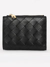 Intrecciato Small Leather Half Wallet Black - BOTTEGA VENETA - BALAAN 3