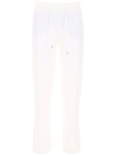 Terracotta Cotton Track Pants Cream White - LORO PIANA - BALAAN 1