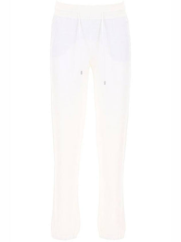 Terracotta Cotton Track Pants Cream White - LORO PIANA - BALAAN 1