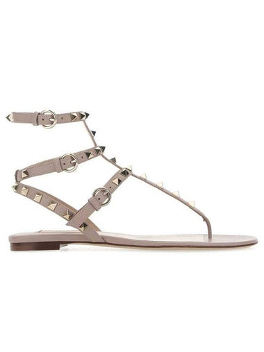 Rockstud anklet strap flat sandals - VALENTINO - BALAAN 1