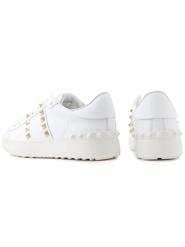 Untitled Rockstud Leather Low Top Sneakers White - VALENTINO - BALAAN 7