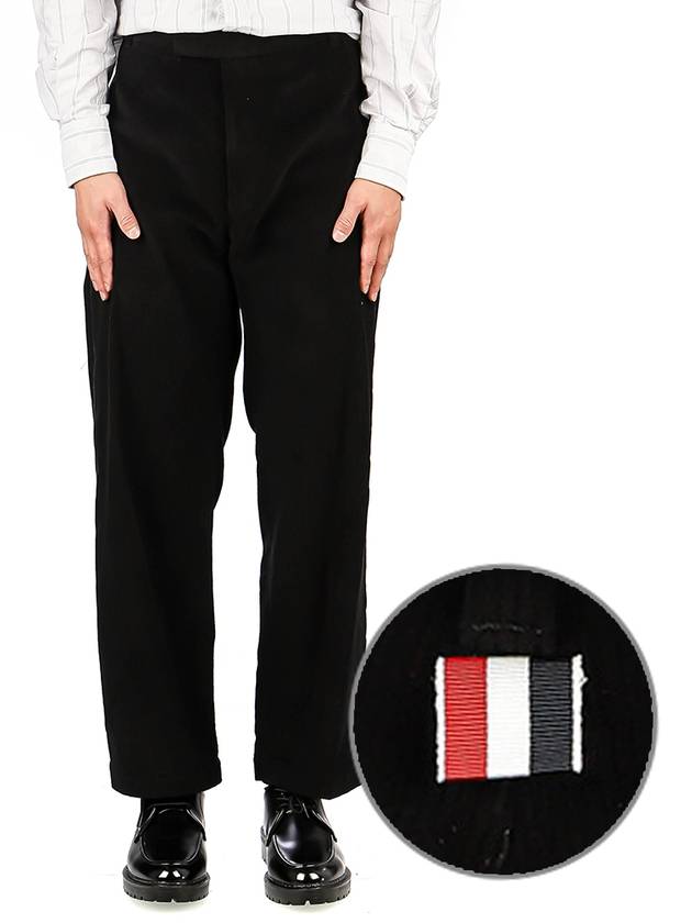 Men's Corduroy Straight Pants Black - THOM BROWNE - BALAAN 2