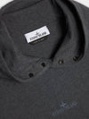 Cotton Fleece Embroidered Logo Hoodie Dark Grey Melange - STONE ISLAND - BALAAN 4