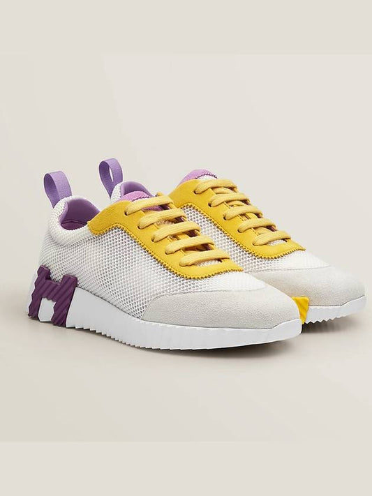 Bouncing Mesh Low Top Sneakers White Purple - HERMES - BALAAN.