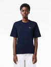 Relax Fit Lightweight Cotton Pima Jersey Short Sleeve T-Shirt Navy Blue - LACOSTE - BALAAN 2