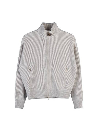 Women's Cashmere Knit Zip-Up Cardigan Beige - BRUNELLO CUCINELLI - BALAAN 1