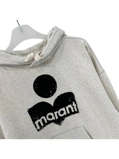 Isabel Marant Mansell Logo Ecru Brushed Overfit Hooded Tshirt SW0001FAA1M78E - ISABEL MARANT - BALAAN 2