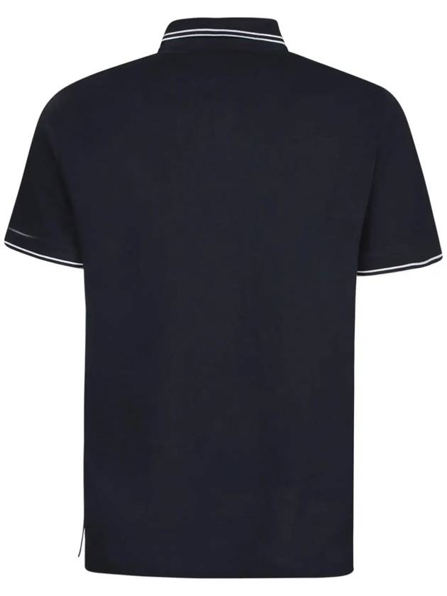 Stretch Cotton Pique Short Sleeve Polo Shirt Navy - STONE ISLAND - BALAAN 3