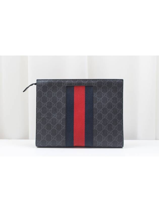 Supreme Canvas Web Clutch Bag Black 475316 - GUCCI - BALAAN 1