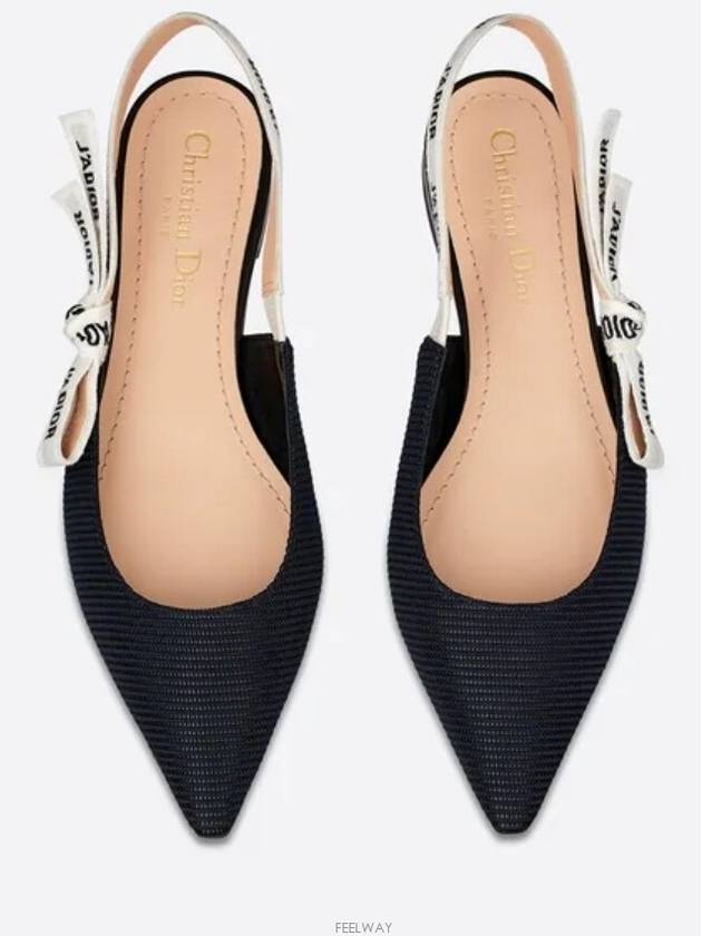 J'adior Technical Fabric Slingback Ballerina Flats Black - DIOR - BALAAN 4