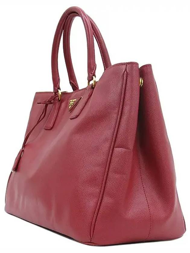 BN1844 Pink Saffiano Lux Tote Bag with Gold Logo Decoration - PRADA - BALAAN 3