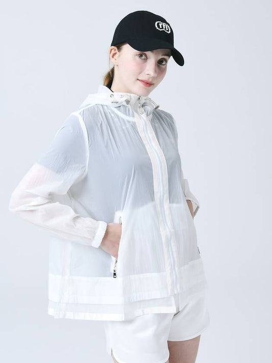 Nylon Lightweight Hooded Anorak Semi-A Line Loose Fit White Jacket DO3242WB011 - DOYOUKNOWMC GOLF WEAR - BALAAN 1