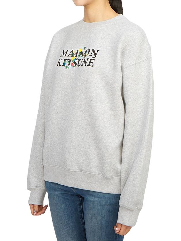 Flowers Comfort Sweatshirt Light Grey Melange - MAISON KITSUNE - BALAAN 3