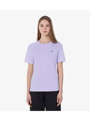 Women s Basic Crew Neck Short Sleeve T Shirt Light Purple - LACOSTE - BALAAN 1