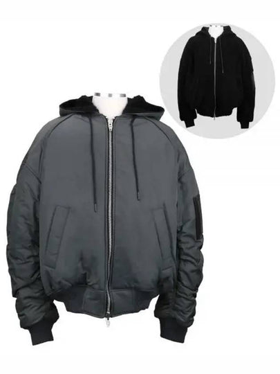 Reversible Ma 1 Hooded Bomber Jacket Grey - JUUN.J - BALAAN 2