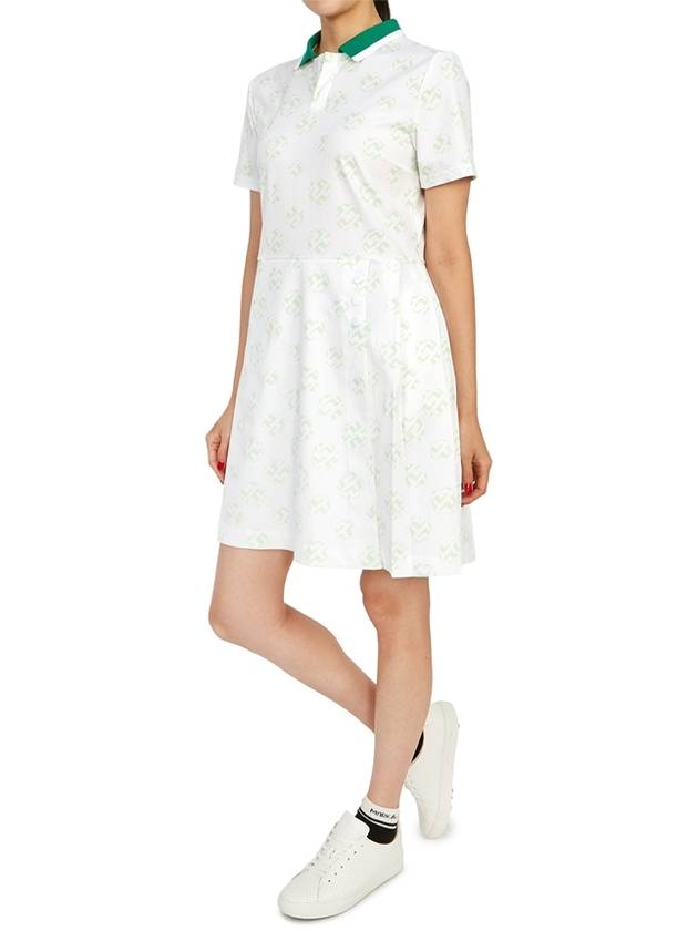 Women's Katherine Mini Dress White Green - J.LINDEBERG - BALAAN 7