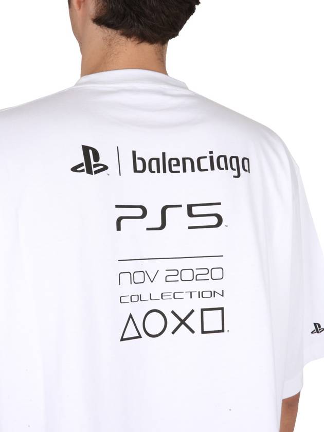 Men's PlayStation Logo Short Sleeve T-Shirt White - BALENCIAGA - BALAAN 5