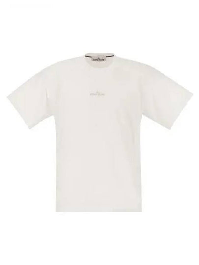 Logo Print Short Sleeve T-Shirt White - STONE ISLAND - BALAAN 2