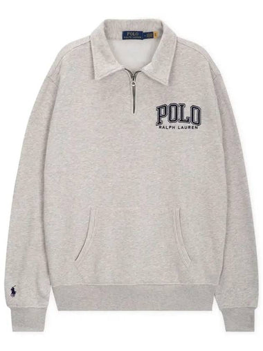 Logo Half Zip Sweatshirt Grey Heather - POLO RALPH LAUREN - BALAAN 1